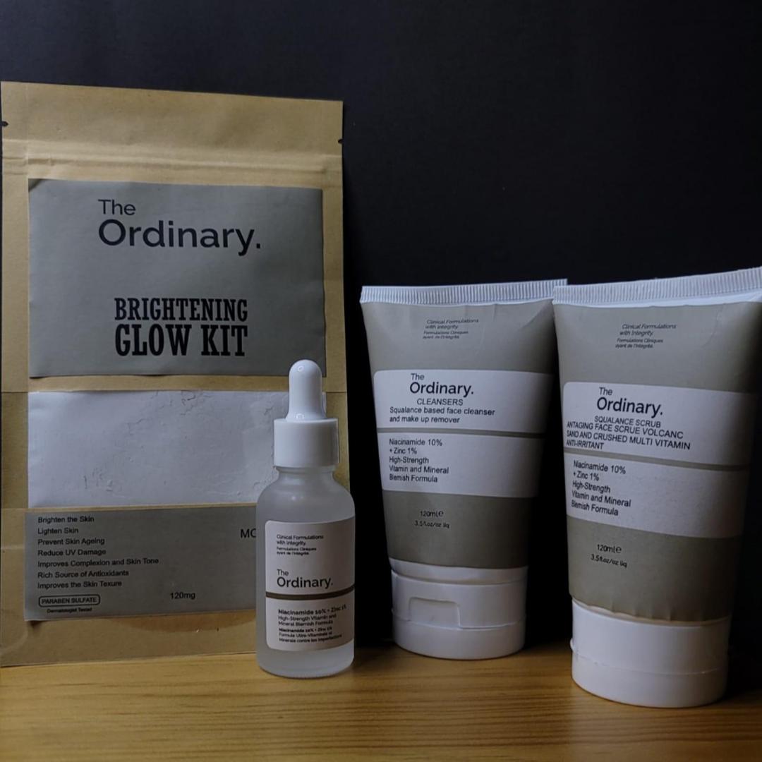 The Ordinary Brightening Glow Kit – Complete Face & Hand Skincare Set with Cleanser, Serum, Scrub & Brightening Mask