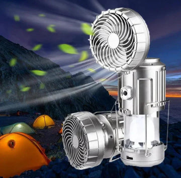 Rechargeable Camping Lantern with Folding Fan – Portable LED Tent Light & USB Emergency Outdoor Lamp